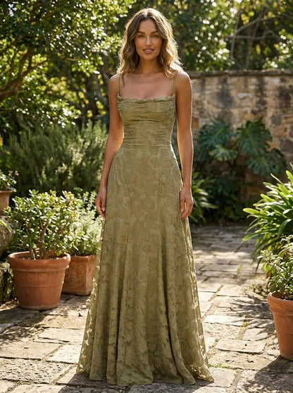 Women's Floral Brocade Maxi Dress | Elegant Structured Formal Evening Gown