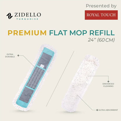 Zidello PREMIUM FLAT MOP REFILL - DRY 24″ INCH (60CM)