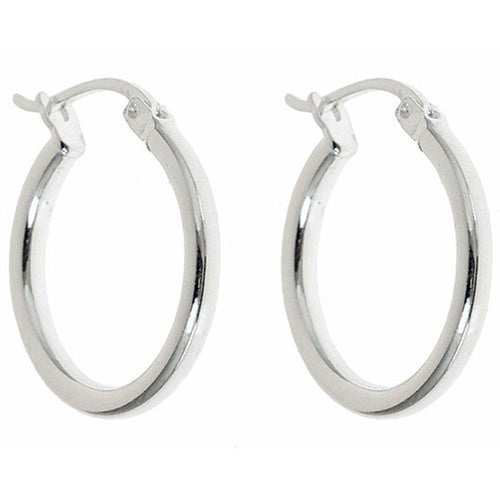 Sterling Silver French Lock Hoop Earrings