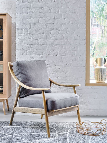 Runa Upholstered Armchair Grey