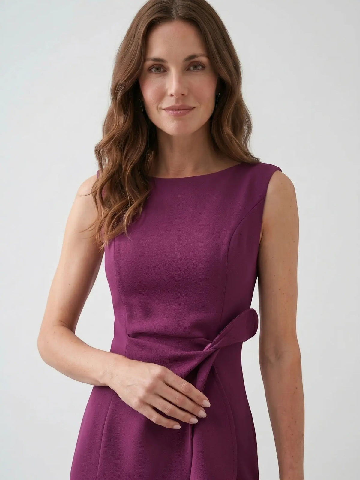 Women's Elegant Wrap Front Midi Dress | Timeless Fit And Flare Style