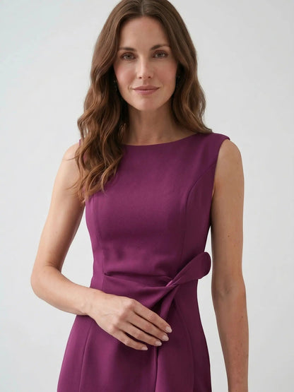 Women's Elegant Wrap Front Midi Dress | Timeless Fit And Flare Style