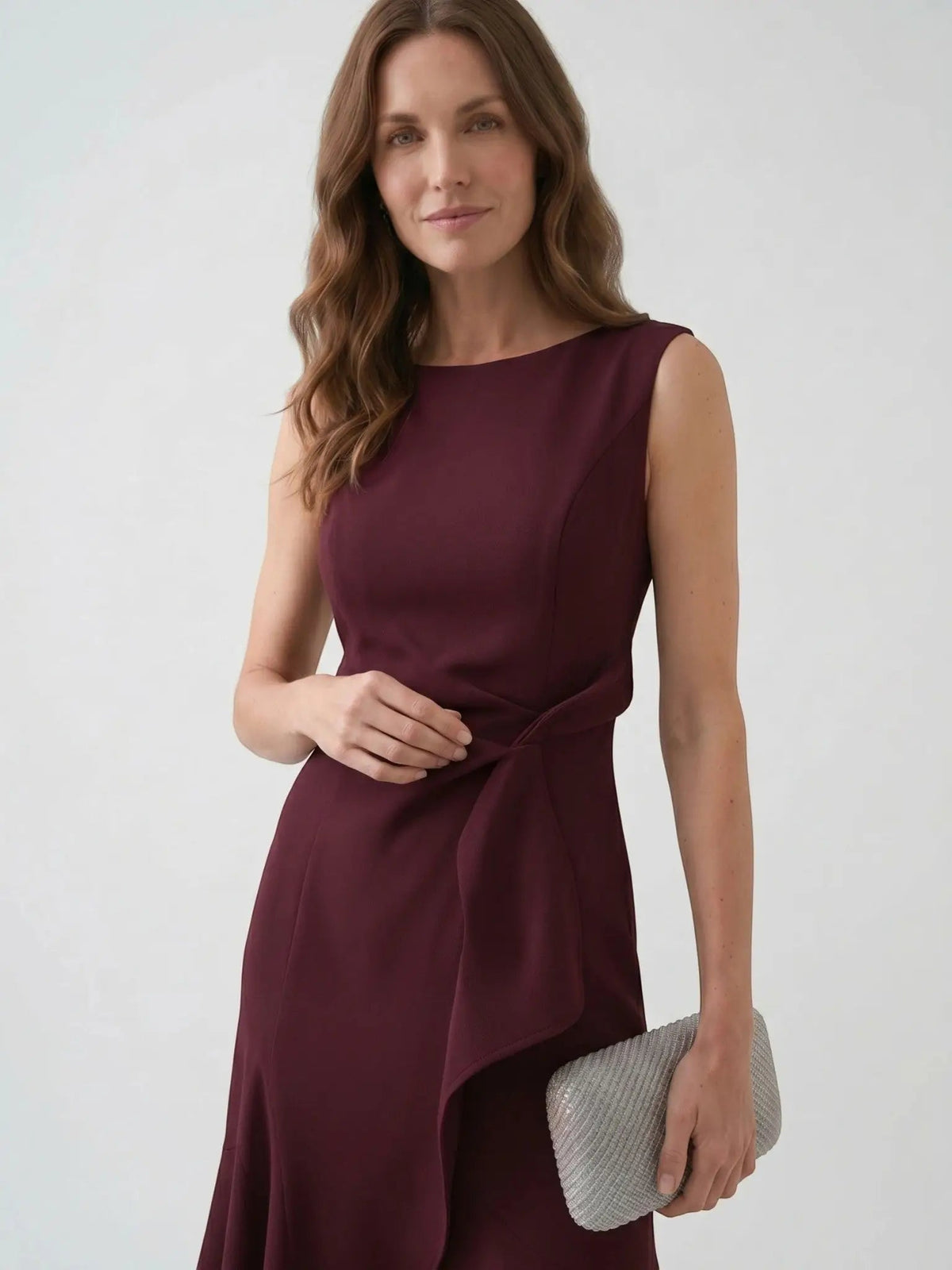 Women's Elegant Wrap Front Midi Dress | Timeless Fit And Flare Style