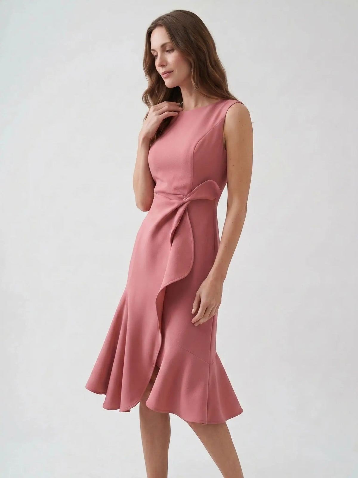 Women's Elegant Wrap Front Midi Dress | Timeless Fit And Flare Style