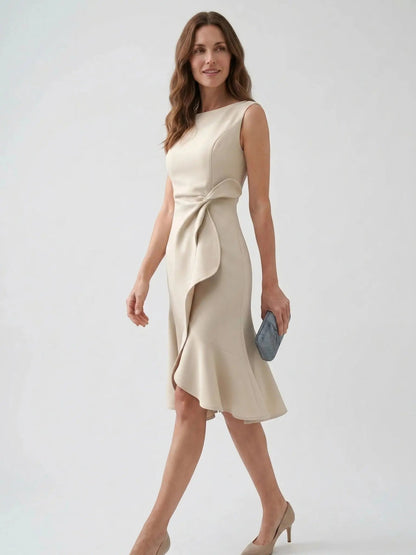 Women's Elegant Wrap Front Midi Dress | Timeless Fit And Flare Style