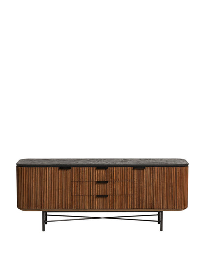 Trinidad Fluted Reclaimed Teak Wood TV Unit