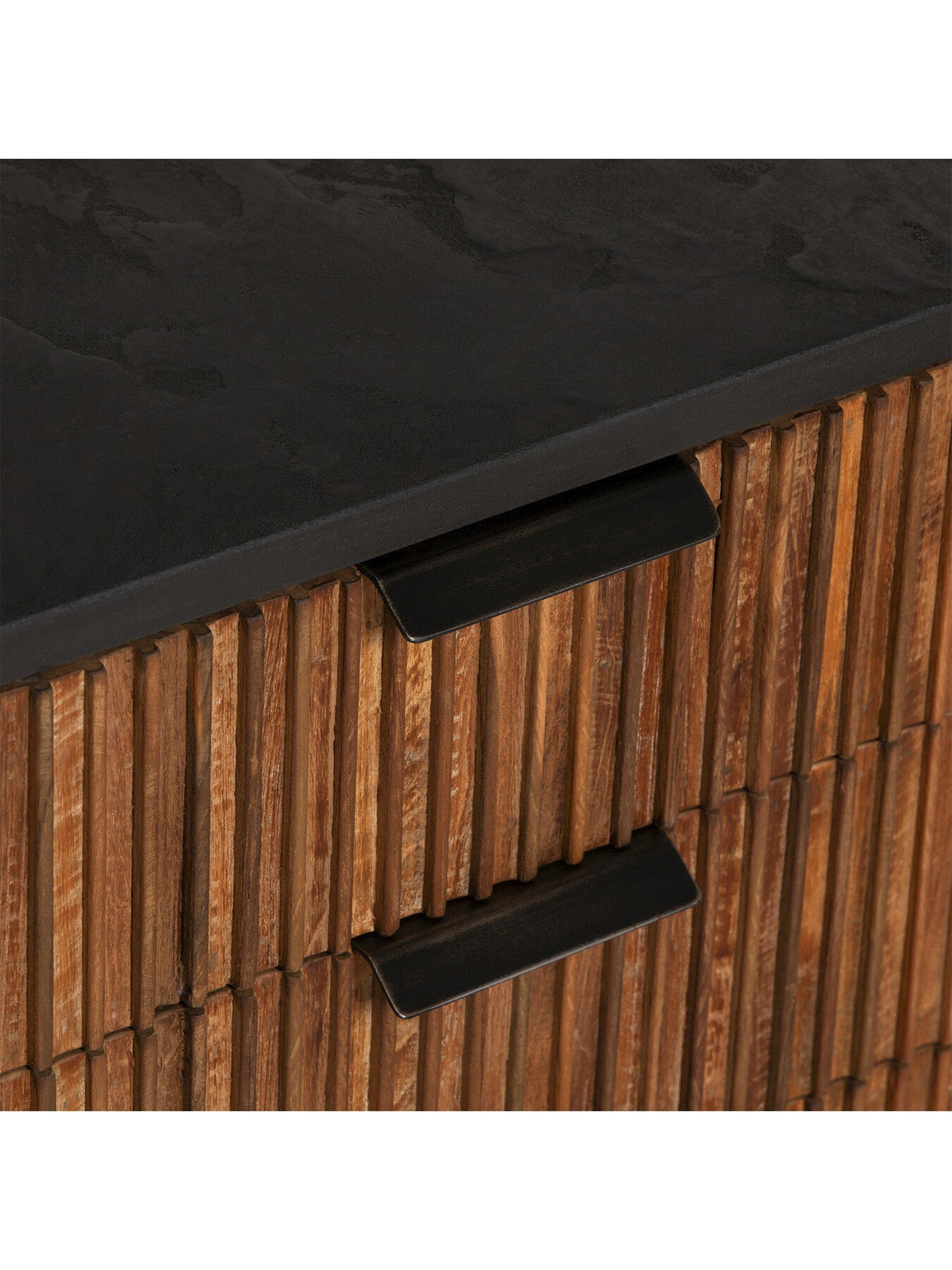 Trinidad Fluted Reclaimed Teak Wood TV Unit
