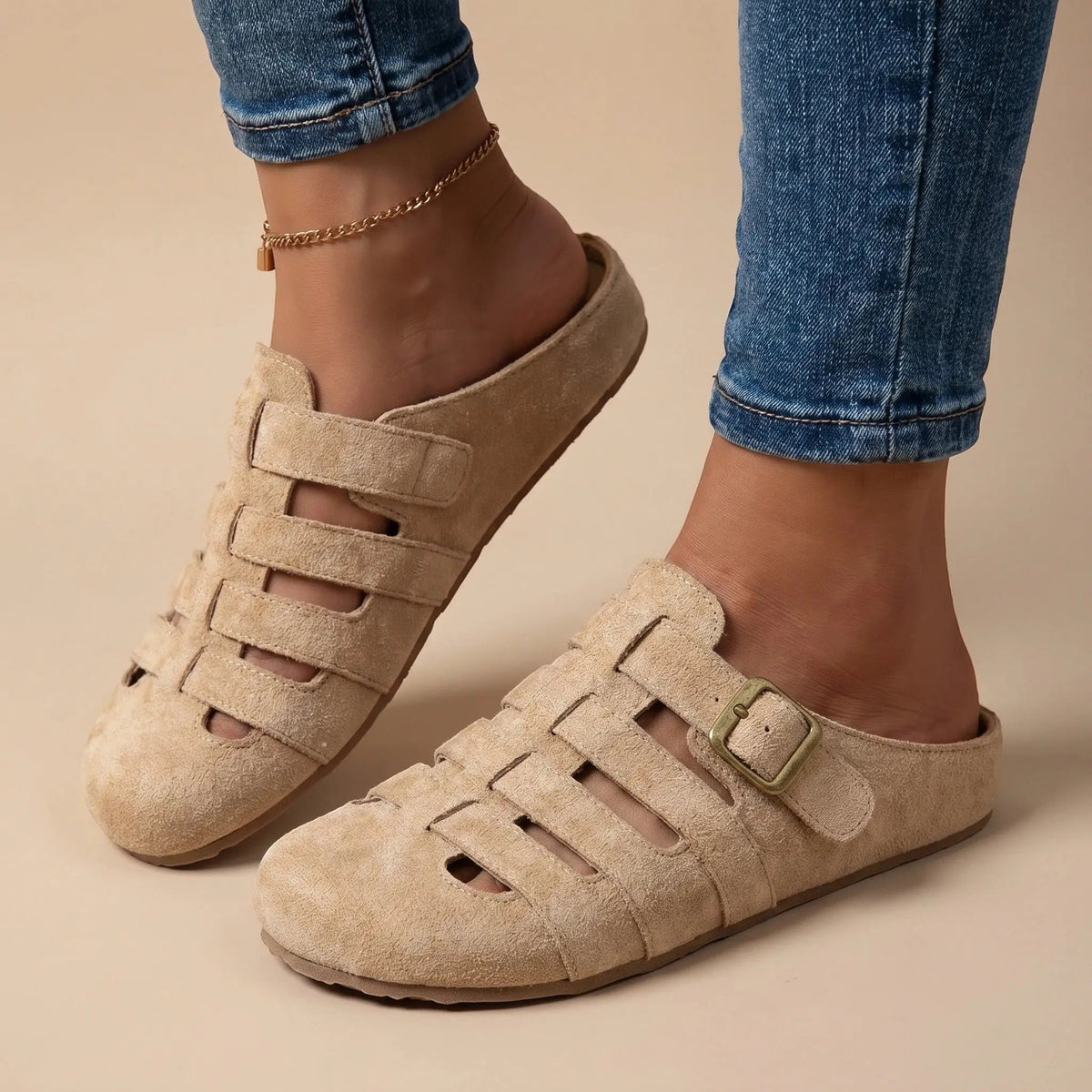 Women's Breathable Fabric Mules | Lightweight Slip-On Summer Sandals