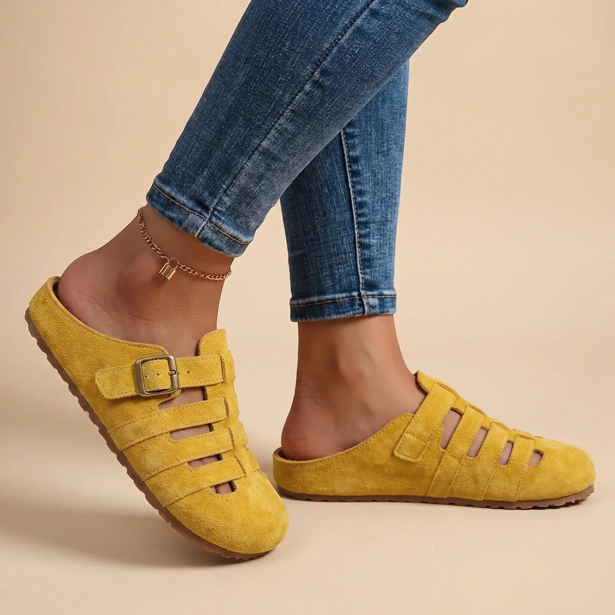 Women's Breathable Fabric Mules | Lightweight Slip-On Summer Sandals
