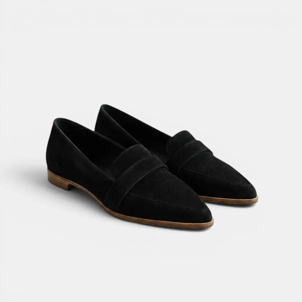 Women's Elegant Leather Loafers | Chic Black Penny Loafers for Everyday Wear