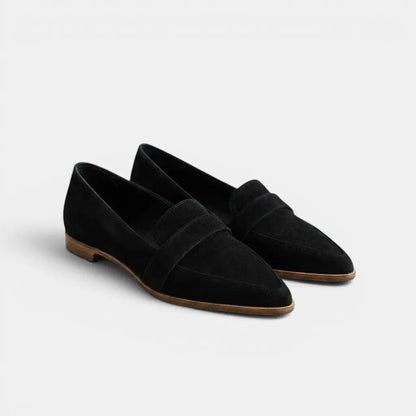 Women's Elegant Leather Loafers | Chic Black Penny Loafers for Everyday Wear