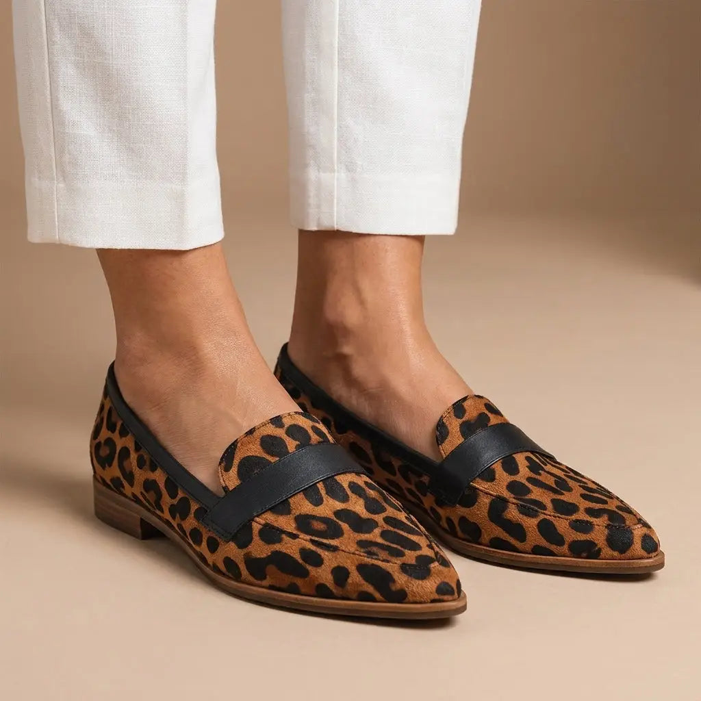 Women's Elegant Leather Loafers | Stylish Pointed Toe Slip-On Summer Shoes