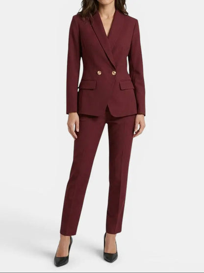 Women's Elegant Tailored Blazer Set | Structured Trousers for Autumn/Winter