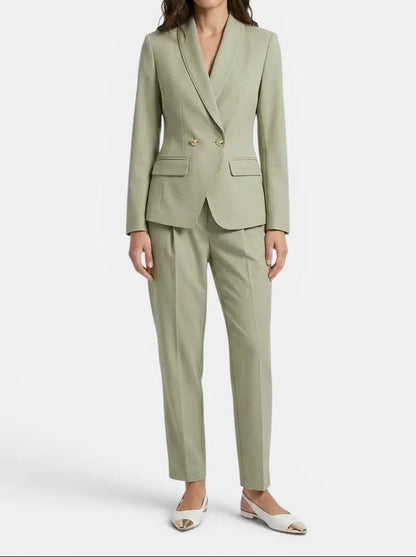 Women's Elegant Tailored Blazer Set | Structured Trousers for Autumn/Winter