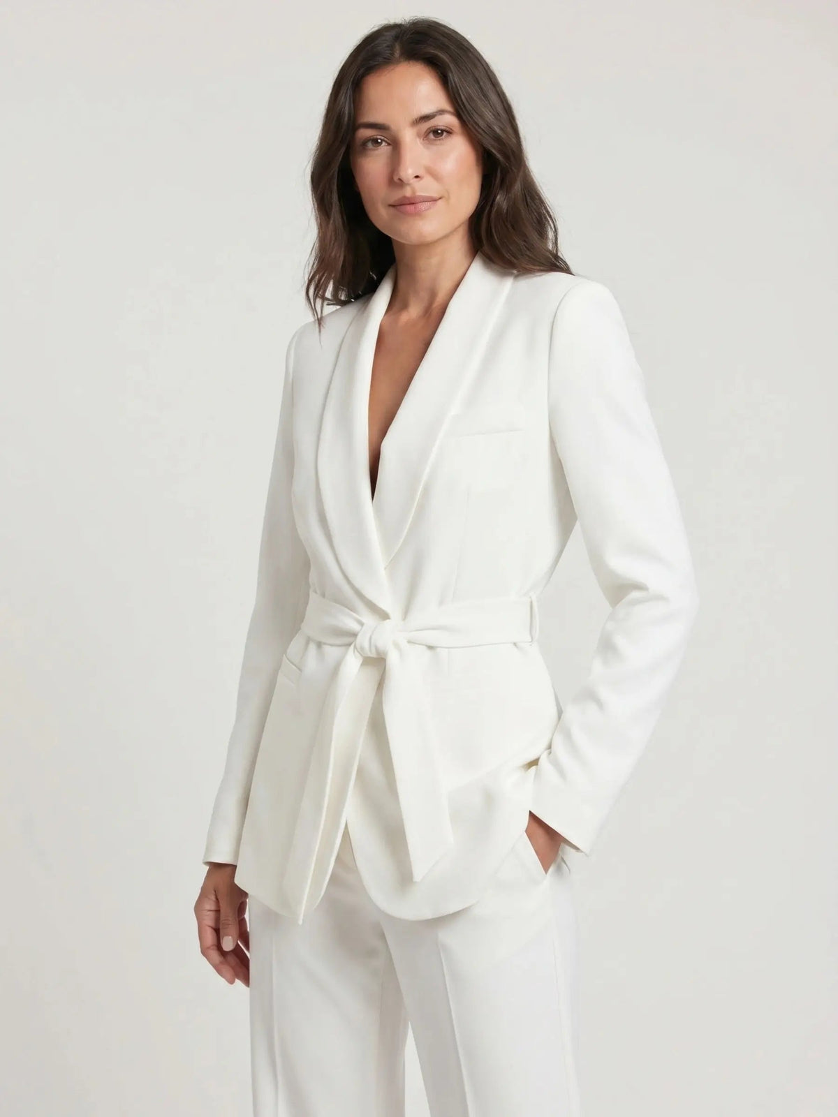 Women's Elegant Tailored Blazer Set | Stylish Wide-Leg Trousers for Spring Summer