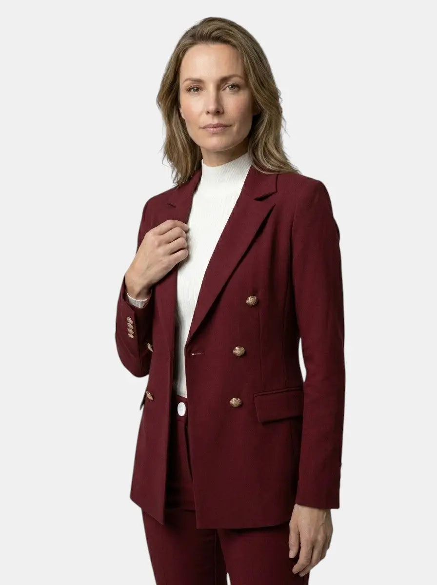 Women's Elegant Tailored Blazer Suit Set | Slim Fit Trousers for All Seasons