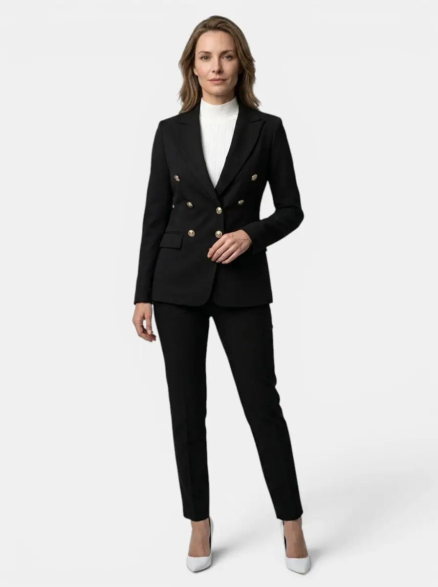 Women's Elegant Tailored Blazer Suit Set | Slim Fit Trousers for All Seasons