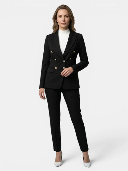 Women's Elegant Tailored Blazer Suit Set | Slim Fit Trousers for All Seasons