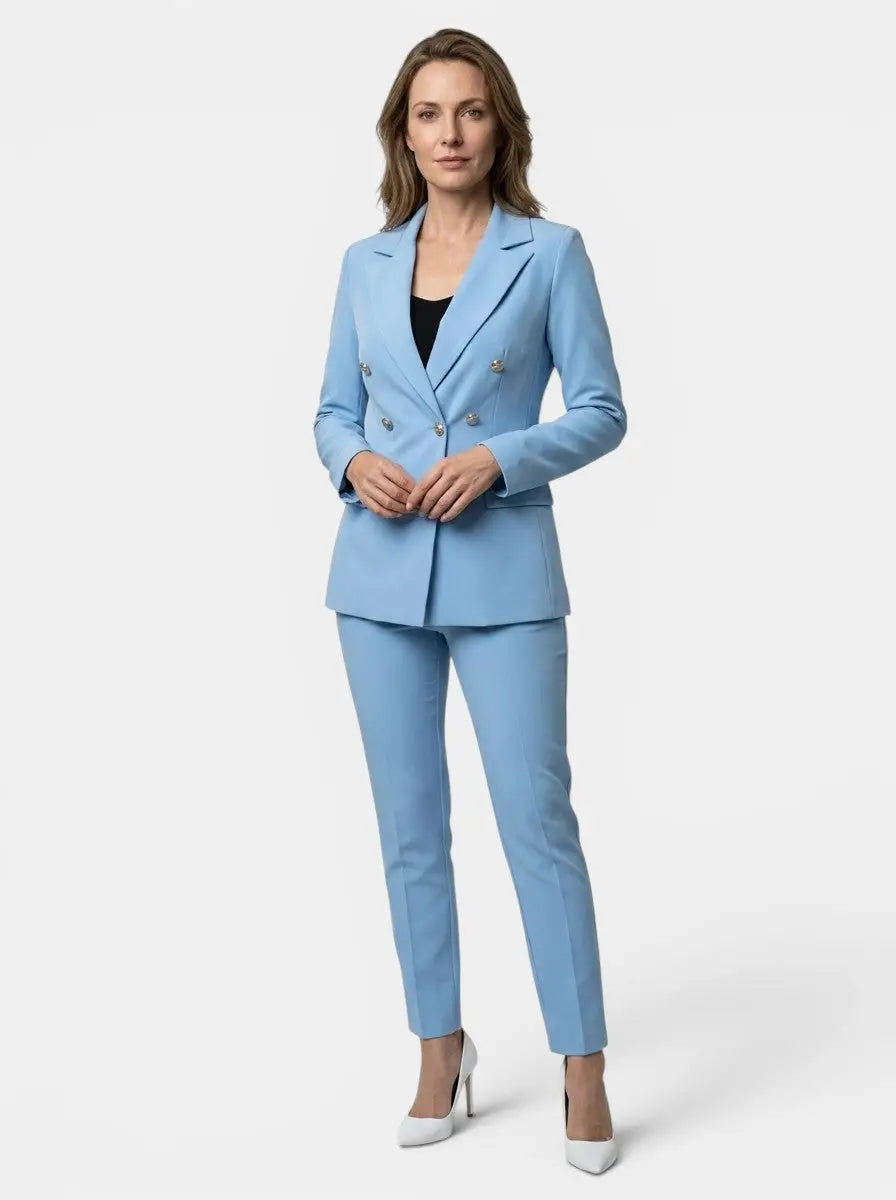 Women's Elegant Tailored Blazer Suit Set | Slim Fit Trousers for All Seasons