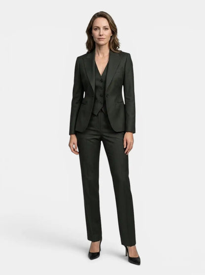 Women's Elegant Three-Piece Suit | Tailored Blazer, Vest & Slim-Fit Trousers | All-Season Stylish Outfit