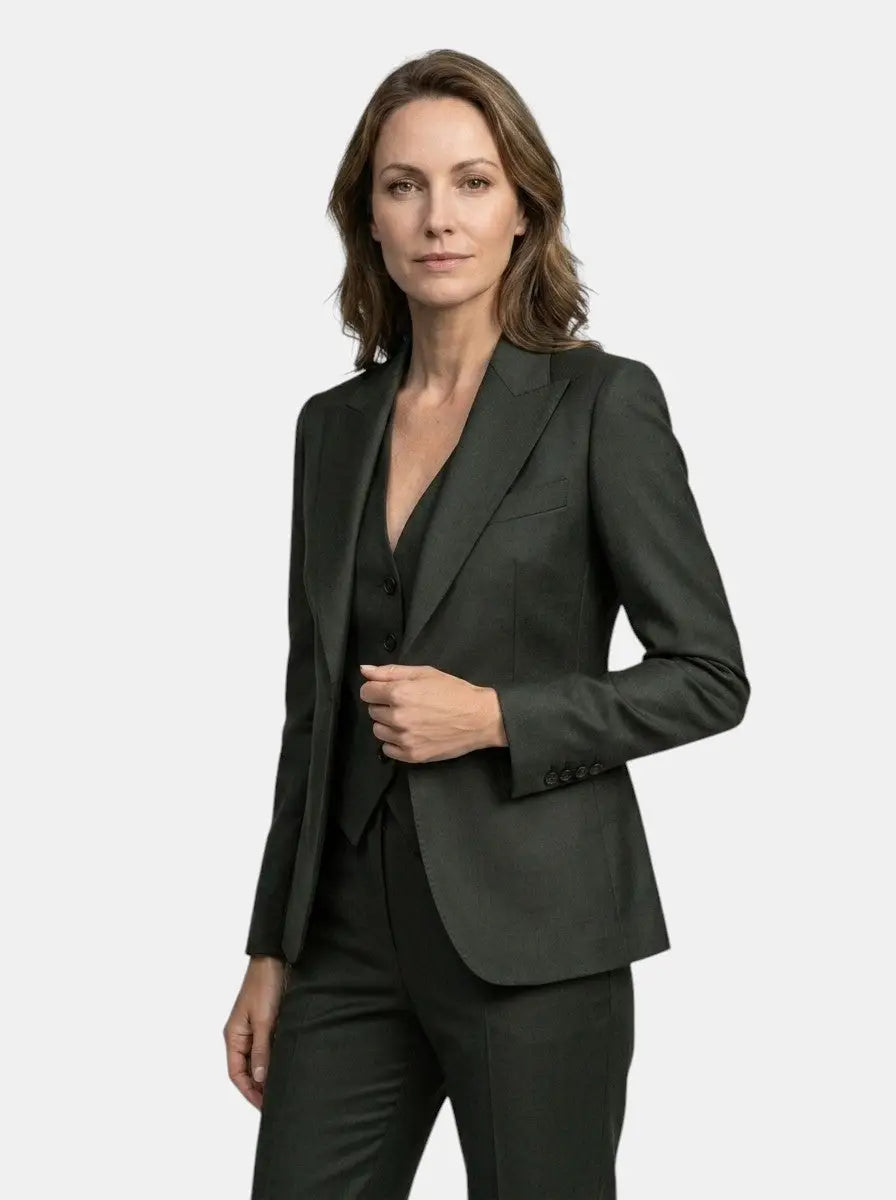 Women's Elegant Three-Piece Suit | Tailored Blazer, Vest & Slim-Fit Trousers | All-Season Stylish Outfit