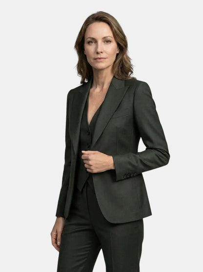 Women's Elegant Three-Piece Suit | Tailored Blazer, Vest & Slim-Fit Trousers | All-Season Stylish Outfit