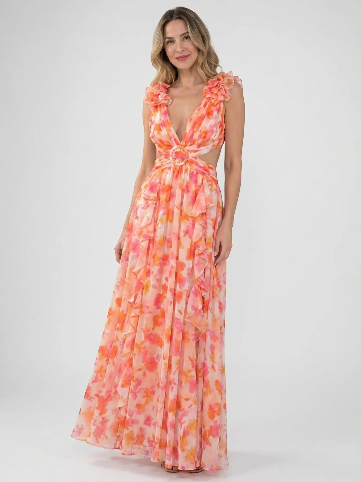 Women's Floral Maxi Dress | Lightweight Sleeveless Summer Gown
