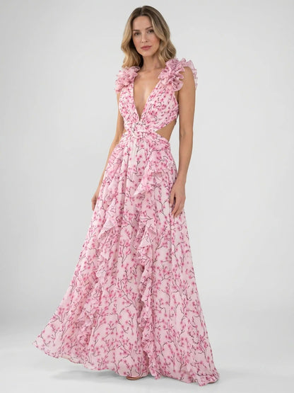 Women's Floral Maxi Dress | Lightweight Sleeveless Summer Gown