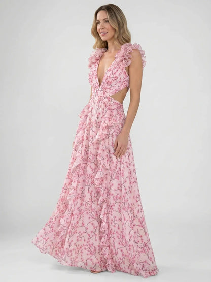 Women's Floral Maxi Dress | Lightweight Sleeveless Summer Gown