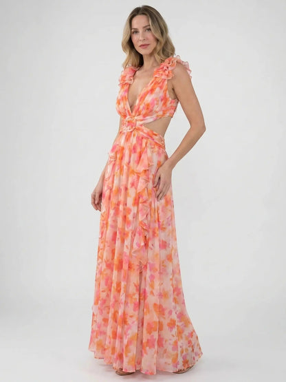 Women's Floral Maxi Dress | Lightweight Sleeveless Summer Gown