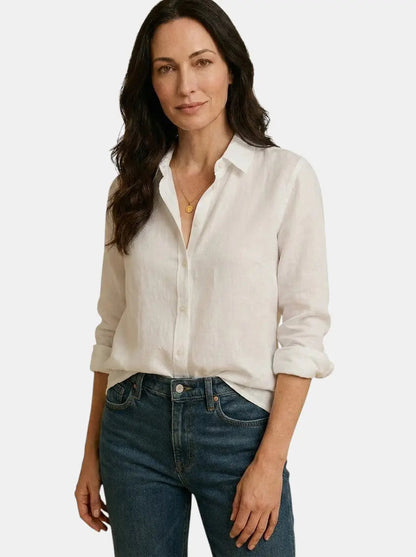 Women's Soft Drape Long Sleeve Blouse | Elegant Relaxed Fit Summer Top