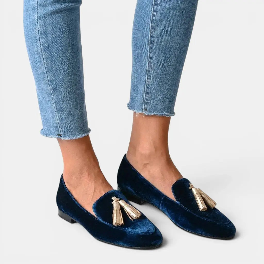 Women's Velvet Loafers | Elegant Spring Slip-On Shoes with Tassel Detail