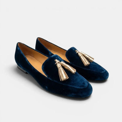 Women's Velvet Loafers | Elegant Spring Slip-On Shoes with Tassel Detail