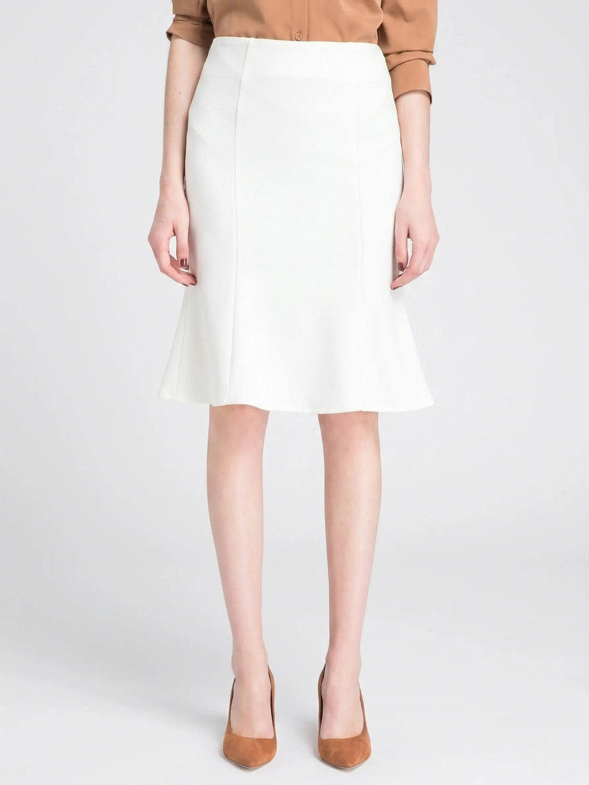 Women's Woven A-Line Midi Skirt | Flared Elastic Waist Pull-On Design | Elegant Casual Office Wear