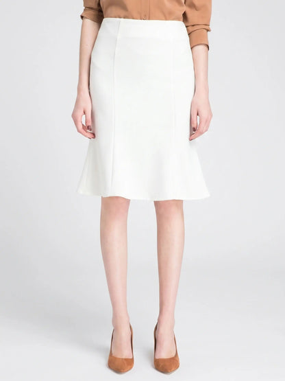 Women's Woven A-Line Midi Skirt | Flared Elastic Waist Pull-On Design | Elegant Casual Office Wear
