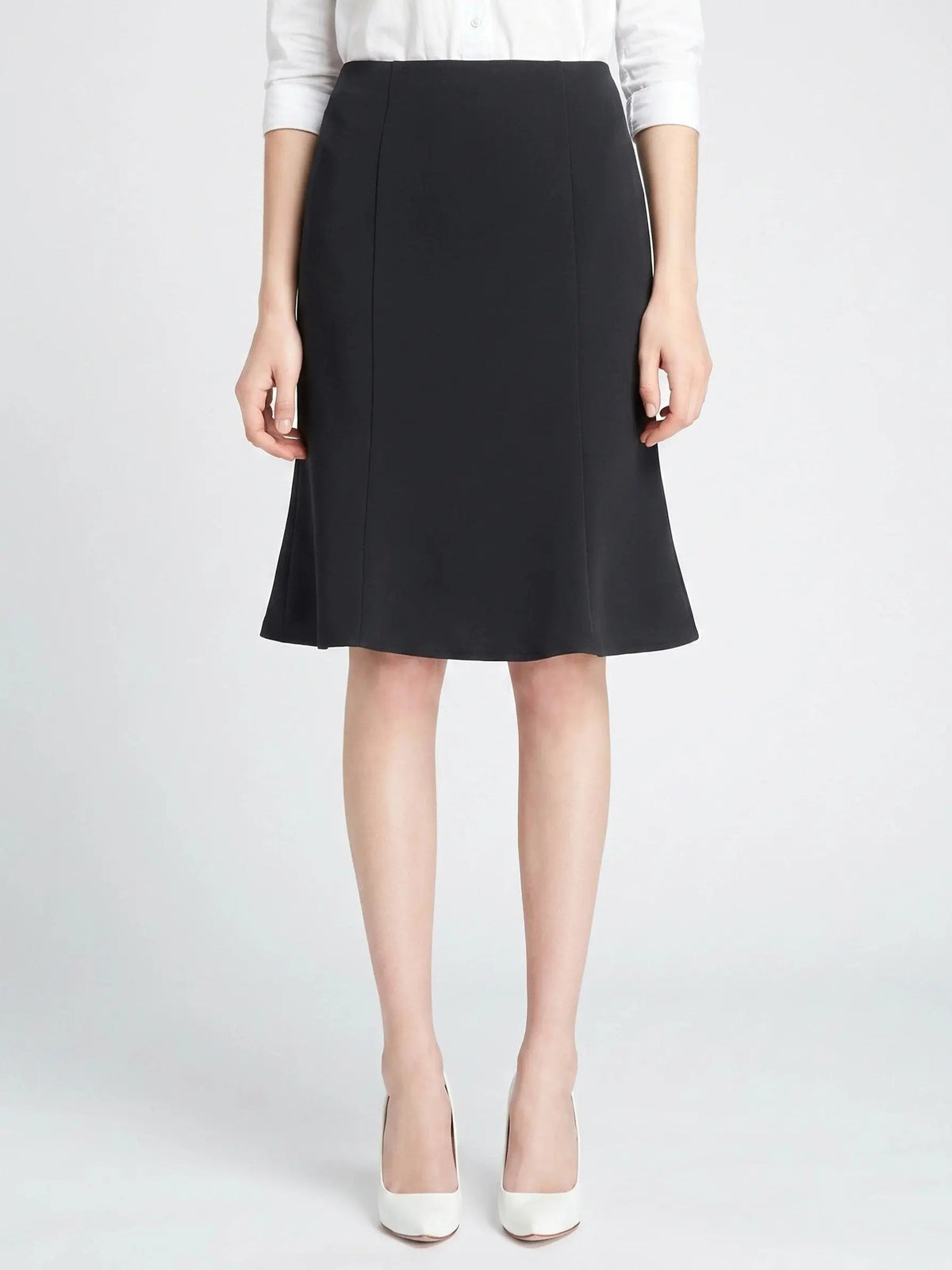 Women's Woven A-Line Midi Skirt | Flared Elastic Waist Pull-On Design | Elegant Casual Office Wear