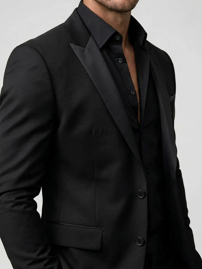 Men's Satin Tailored Suit | Elegant Slim Fit Trousers for Formal Events