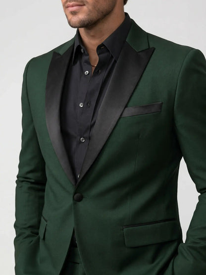 Men's Satin Tailored Suit | Elegant Slim Fit Trousers for Formal Events