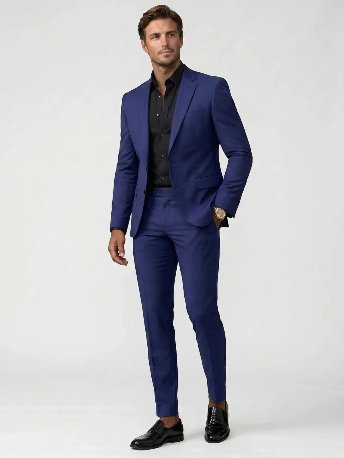 Men's Satin Tailored Suit | Elegant Slim Fit Trousers for Formal Events
