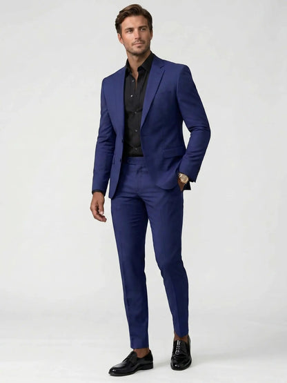 Men's Satin Tailored Suit | Elegant Slim Fit Trousers for Formal Events