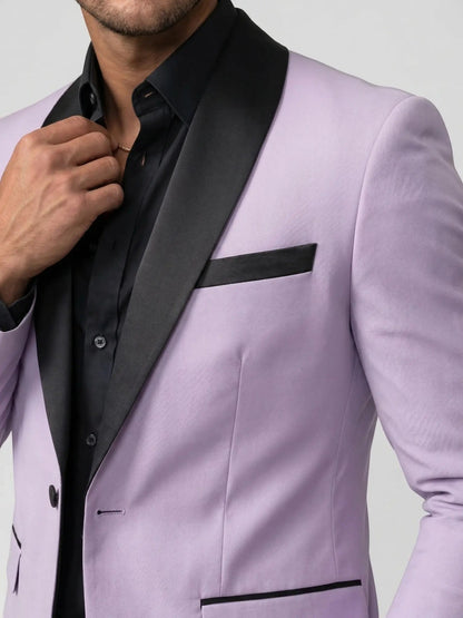 Men's Satin Tailored Suit | Elegant Slim Fit Trousers for Formal Events
