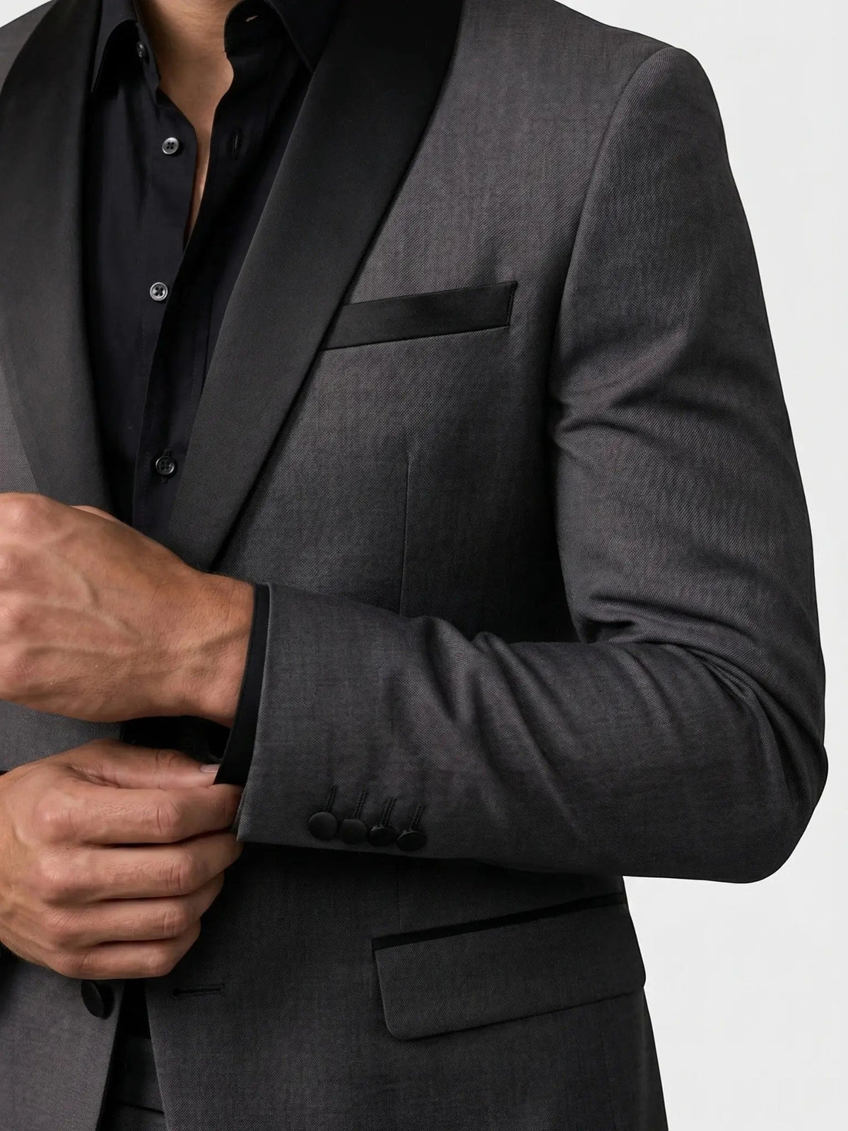 Men's Satin Tailored Suit | Elegant Slim Fit Trousers for Formal Events