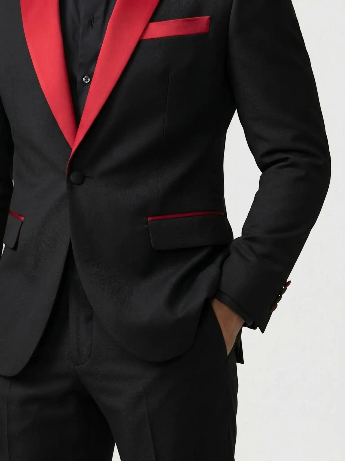 Men's Satin Tailored Suit | Elegant Slim Fit Trousers for Formal Events